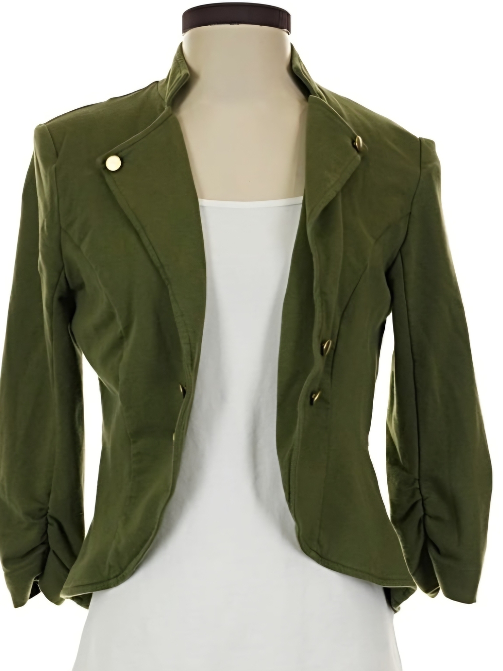 JohnPaulRichard Olive Green Tailored Military-Inspired Blazer